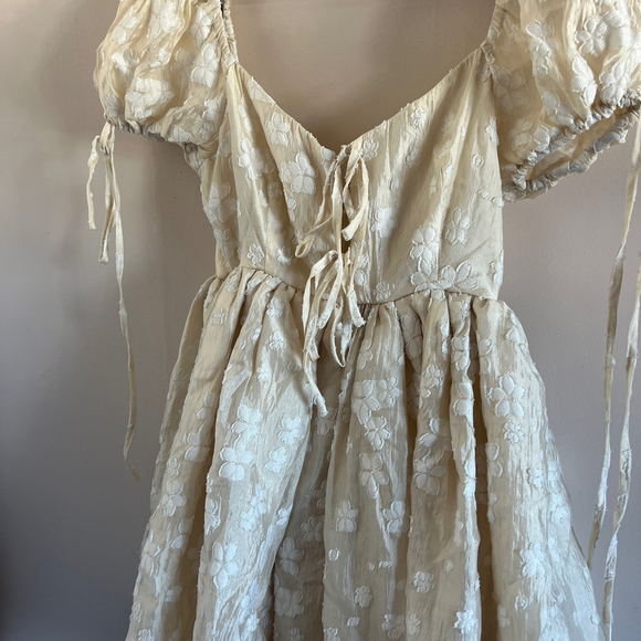 Hazel Boutique | Embroidered Cream Mini Dress - Picture 3 of 6